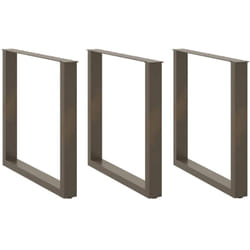 Gambe Tavolino Caffè a u 3 pz Naturale 90x(72-73)cm in Acciaio Vidaxl 737434