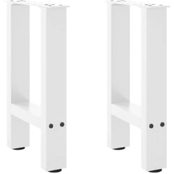 Gambe per Tavolino Bianco 2 pz 28x(42-43) cm Acciaio Vidaxl 5703