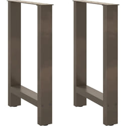Gambe per Tavolino Naturale 2 pz 60x(72-73) cm Acciaio Vidaxl 548916