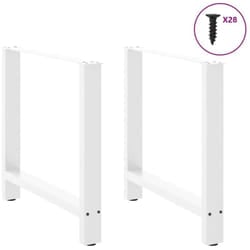 Gambe per tavolo da pranzo bianche 2 pz 70x(72-73) cm in acciaio Vidaxl