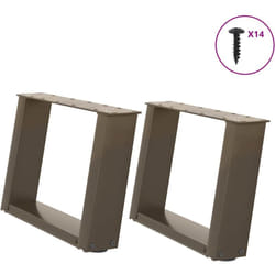 Vidaxl - Gambe Tavolino Caffè a u 2 pz 50x(30-31)cm in Acciaio 292111