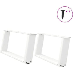 Gambe Tavolino da Caffè a u 2 pz Bianco 60x(30-31)cm in Acciaio Vidaxl 5280