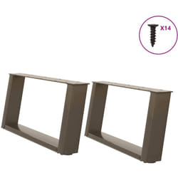 Vidaxl - Gambe Tavolino Caffè a u 2 pz 60x(30-31)cm in Acciaio 808954