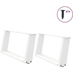 Gambe Tavolino da Caffè a u 2 pz Bianco 70x(30-31)cm in Acciaio Vidaxl 1473