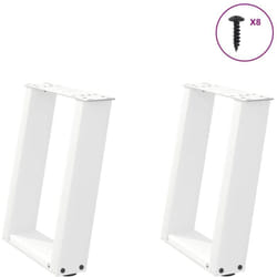 Gambe Tavolino Caffè a u 2 pz Bianco 28x(42-43) cm Acciaio Vidaxl 8768
