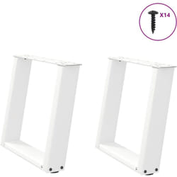 Gambe Tavolino Caffè a u 2 pz Bianco 50x(42-43) cm Acciaio Vidaxl 9292