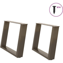 Vidaxl - Gambe Tavolino Caffè a u 2 pz 60x(42-43) cm Acciaio 202699