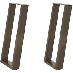 Gambe per tavolo consolle a forma di u 2 pz in acciaio naturale 38x(72-73) cm Vidaxl