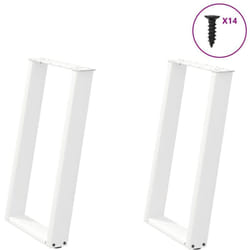 Gambe per tavolo da pranzo a forma di u 2 pz bianche 60x(72-73) cm in acciaio Vidaxl
