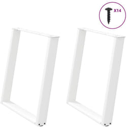 Gambe Tavolo Pranzo a u 2 pz Bianco 80x(72-73) cm Acciaio Vidaxl 7122