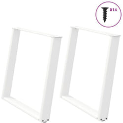Gambe Tavolo Pranzo a u 2 pz Bianco 100x(72-73) cm Acciaio Vidaxl 2689