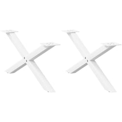 Gambe Tavolino da Caffè a X 2 pz Bianco 70x(30-31)cm in Acciaio vidaXL1654