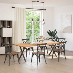Gambe Tavolo Pranzo a x 2 pz Naturale 80x(72-73) cm Acciaio Vidaxl 318363