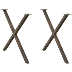 Gambe Tavolo Pranzo a x 2 pz Naturale 90x(72-73) cm Acciaio Vidaxl 104291