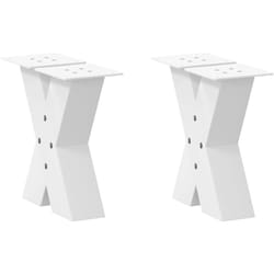 Gambe Tavolino da Caffè a x 2 pz Bianco 30x(30-31)cm in Acciaio Vidaxl 6093