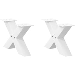 Gambe Tavolino da Caffè a x 2 pz Bianco 50x(30-31)cm in Acciaio Vidaxl 787794