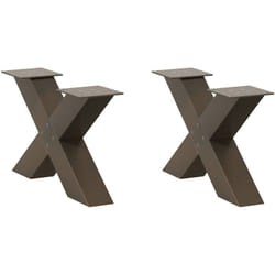 Gambe Tavolino da Caffè a x 2 pz Naturale 60x(30-31) cm in Acciaio Vidaxl 283781