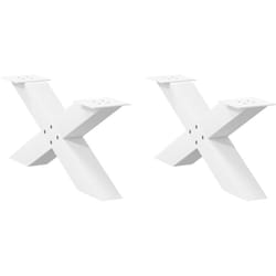 Gambe Tavolino da Caffè a x 2 pz Bianco 70x(30-31)cm in Acciaio Vidaxl 8648