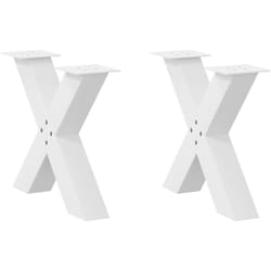 Gambe Tavolino Caffè a x 2 pz Bianco 60x(42-43) cm Acciaio Vidaxl 6580