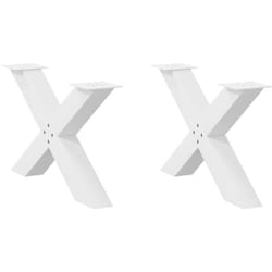 Gambe Tavolino Caffè a x 2 pz Bianco 70x(42-43) cm Acciaio Vidaxl 2182