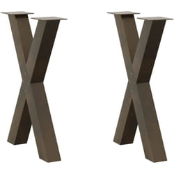 Gambe Tavolo Pranzo a x 2 pz Naturale 50x(72-73) cm Acciaio Vidaxl 664712