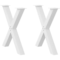 Gambe Tavolo Pranzo a Forma x 2 pz Bianco 70x(72-73) cm Acciaio Vidaxl 119589