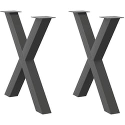 Gambe Tavolo Pranzo a x 2 pz Antracite 70x(72-73) cm Acciaio Vidaxl 9443