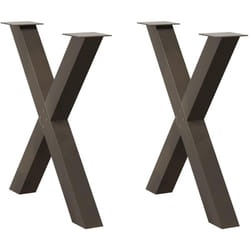 Gambe Tavolo Pranzo a X 2 pz Naturale 70x(72-73) cm Acciaio vidaXL693354