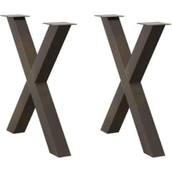 Gambe Tavolo Pranzo a x 2 pz Naturale 80x(72-73) cm Acciaio Vidaxl 574455