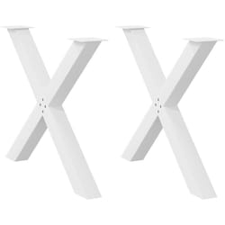 Gambe Tavolo Pranzo Forma X 2pz Bianco 90x(72-73)cm Acciaio vidaXL530682