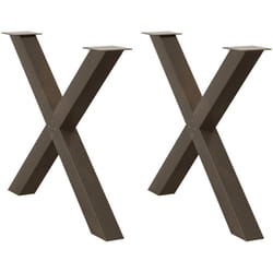 Gambe Tavolo Pranzo a x 2 pz Naturale 90x(72-73) cm Acciaio Vidaxl 288202