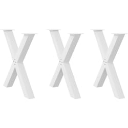 Gambe per tavolo da pranzo a forma di x 3 pz bianche 80x(72-73) cm in acciaio Vidaxl