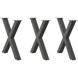 Gambe Tavolo Pranzo a x 3 pz Antracite 80x(72-73) cm Acciaio Vidaxl 1250