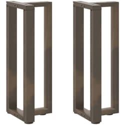Gambe Tavolo Consolle a t 2 pz Naturale 25x28x(72-73)cm Acciaio Vidaxl 580246