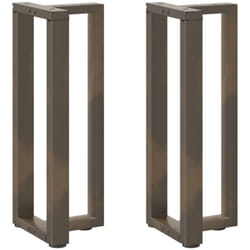 Gambe Tavolo Consolle a t 2 pz Naturale 38x25x(72-73)cm Acciaio Vidaxl 721803