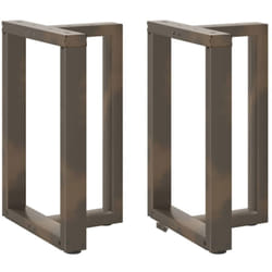 Gambe Tavolo Pranzo a t 2 pz Naturale 50x35x(72-73) cm Acciaio Vidaxl 421072
