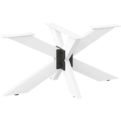 vidaXL Gamba per tavolino da caffè a forma di ragno bianca 98x58x(42-43) cm in acciaio