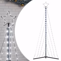 vidaXL Albero di Natale a LED 339 LED Bianco Freddo 182 cm - Vista aggiuntiva 2