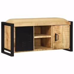 vidaXL Cabinet Panchina Marrone Legno massello di mango - Vista aggiuntiva 3