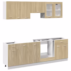 vidaXL Set Mobili da Cucina 8pz “Lyon” Rovere Sonoma in Truciolato - Vista aggiuntiva 2