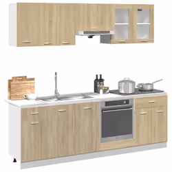 vidaXL Set Mobili da Cucina 8pz “Lyon” Rovere Sonoma in Truciolato - Vista aggiuntiva 3