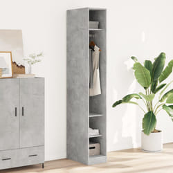 vidaXL Armadio Grigio Cemento 30x50x200 cm in Legno Multistrato