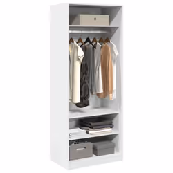 vidaXL Armadio Bianco 80x50x200 cm in Legno Multistrato - Vista aggiuntiva 3