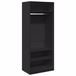 vidaXL Armadio Nero 80x50x200 cm in Legno Multistrato - Vista aggiuntiva 2