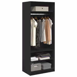 vidaXL Armadio Nero 80x50x200 cm in Legno Multistrato - Vista aggiuntiva 3