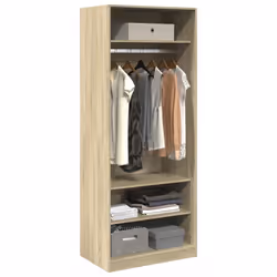 vidaXL Armadio Rovere Sonoma 80x50x200 cm in Legno Multistrato - Vista aggiuntiva 3