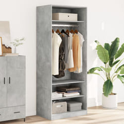 Armadio Grigio Cemento 80x50x200 cm in Legno Multistrato Vidaxl 779182