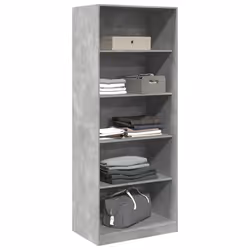 vidaXL Armadio Grigio Cemento 80x50x200 cm in Legno tecnico - Vista aggiuntiva 3