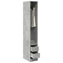 vidaXL Armadio Grigio Cemento 30x50x200 cm in Legno Multistrato
