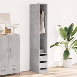 vidaXL Armadio Grigio Cemento 30x50x200 cm in Legno Multistrato - Vista aggiuntiva 3